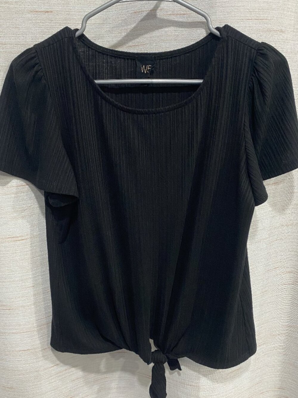W5 Tshirt Tied Black Medium Womens (312)